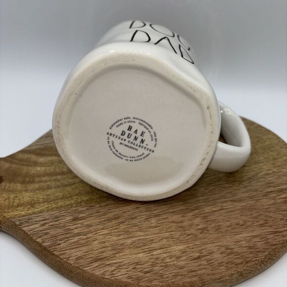 Rae Dunn Artisan Collection "DOG DAD" Mug Cup Coffee Magenta White/Black  NWOT - Picture 6 of 6